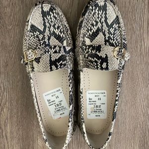 NWT Cole Haan loafers snake print.